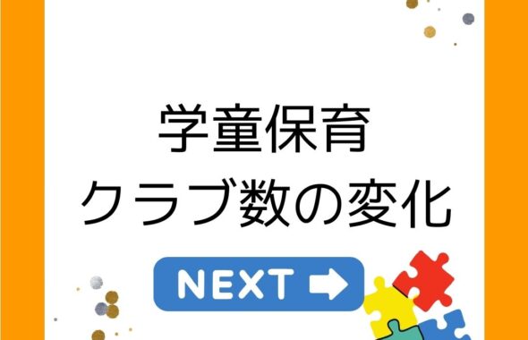 学童保育（放課後児童クラブ）のクラブ数の変化。前年度より少し減少。