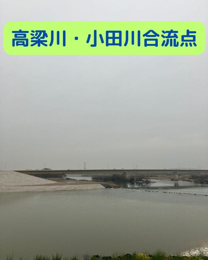 西日本豪雨。高梁川・小田川合流点付け替え工事。平成３０年西日本豪雨で小田川が氾濫した原因はバックウォーター現象。高梁川と小田川合流点付け替え事業の竣工記念碑。