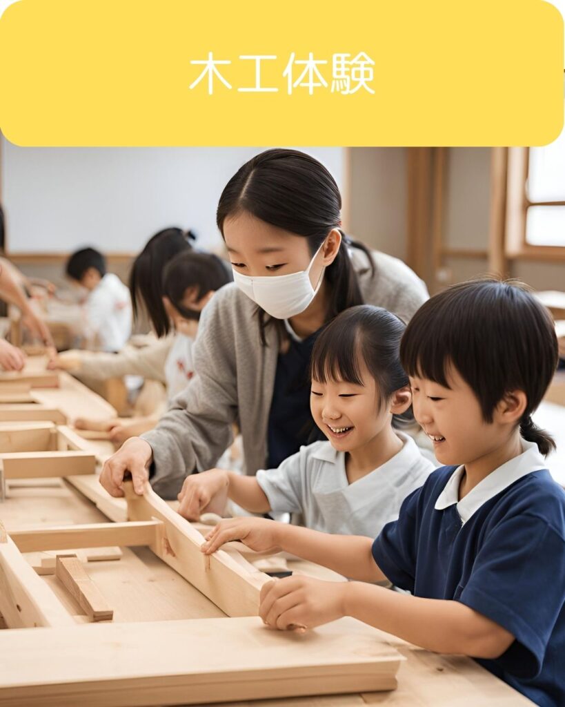 学童保育（放課後児童クラブ）や公民館講座として出前授業。親子制作も可能。木工体験。童保育（放課後児童クラブ）向け出前授業派遣サービス。岡山県津山市の児童クラブを中心に子どもが楽しめる企画。学童保育で保護者運営の役員の仕事や役割をサポートアドバイスもしています。