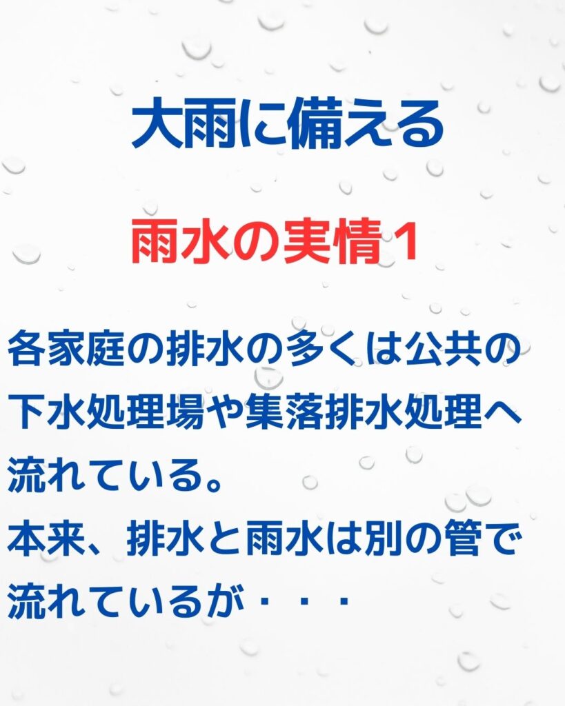 大雨に備える。雨水の実情１