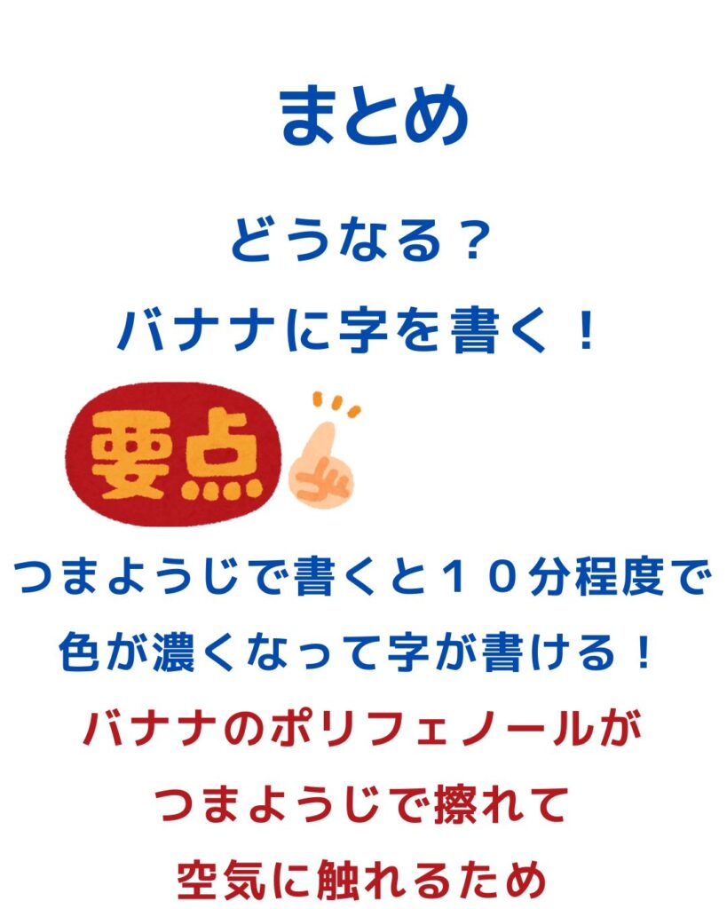 どうなる?バナナに字を書く。つまようじで書いて時間が経つと・・・