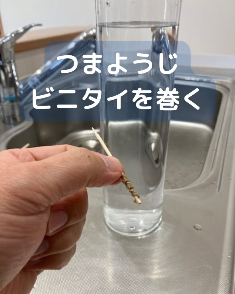 つまようじが浮力を失う瞬間！重力によって真っすぐに沈む。子ども向けの水の実験。学童保育など夏休みの出前授業
