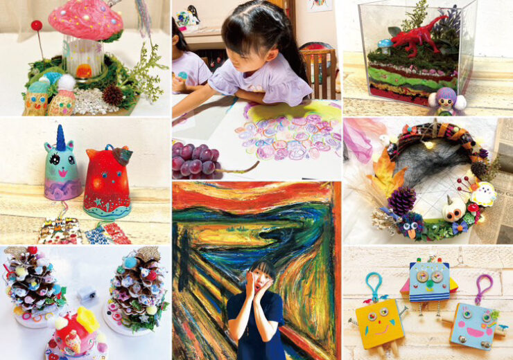 放課後児童クラブの出前授業。夏休みの絵の宿題。美術