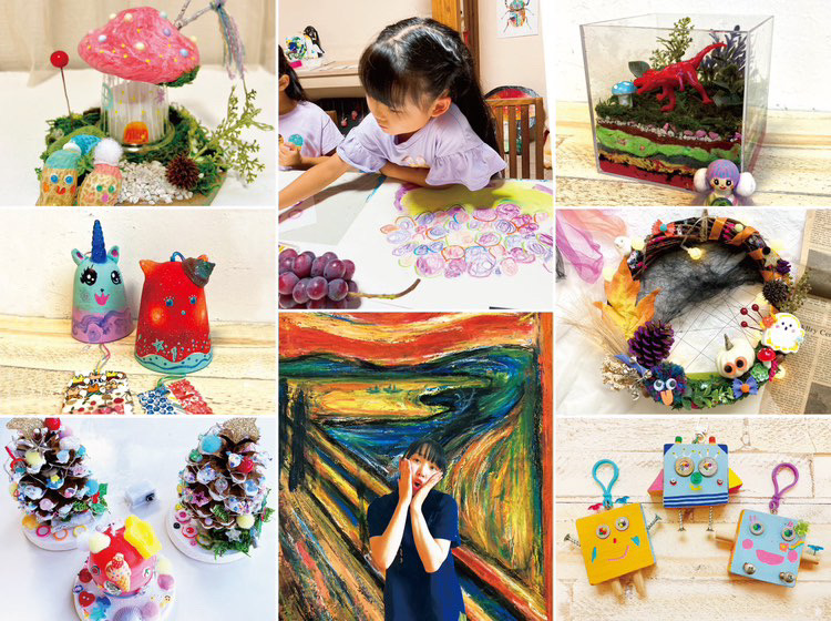 放課後児童クラブの出前授業。夏休みの絵の宿題。美術